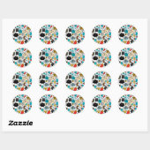 Dolle hoofd ronde sticker (Vel)