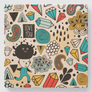 Dolle hoofd stenen onderzetter