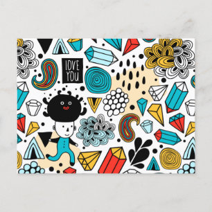 Dolle hoofd uitnodiging briefkaart