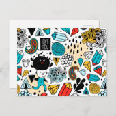 Dolle hoofd uitnodiging briefkaart (Voorkant / Achterkant)