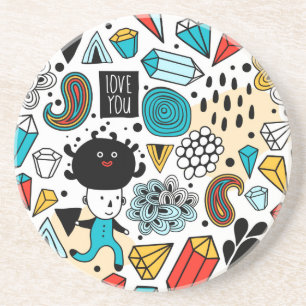 Dolle hoofd zandsteen onderzetter