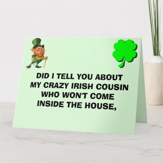 DOLLE IRSE NEEF ST. PATRICK'S DAG  BEDANKKAART (Voorkant)