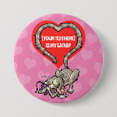Dolle Kat Aangepaste Tekst Grappige Kattekruid Obs Ronde Button 7,6 Cm (Voorkant)