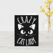 Dolle Kat Dame Grappige Bont Moeder Moederdag Kers Kaart (Gele Bloem)