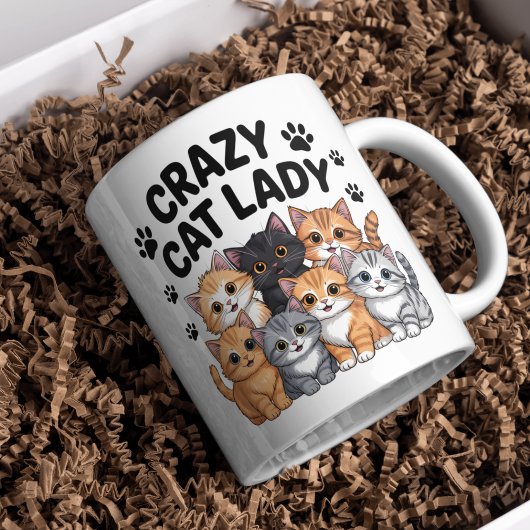 Dolle Kat Dame Grappige Kat Liefhebber Koffiemok