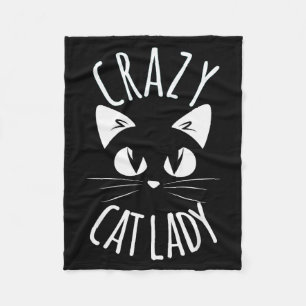 Dolle Kat Dame Grappige Moeder Moederdag Kerstmis Fleece Deken
