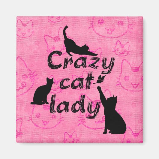 Dolle Kat Dames Pret Katten Spelen Magneet (Voorkant)