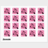 Dolle Kat Dames Pret Katten Vierkante Sticker (Vel)