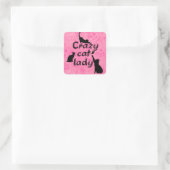 Dolle Kat Dames Pret Katten Vierkante Sticker (Tas)