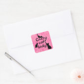 Dolle Kat Dames Pret Katten Vierkante Sticker (Envelop)