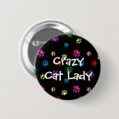 Dolle Kat Dames Regenboog Geschilderde Poten Ronde Button 5,7 Cm (Voorkant /achterkant)