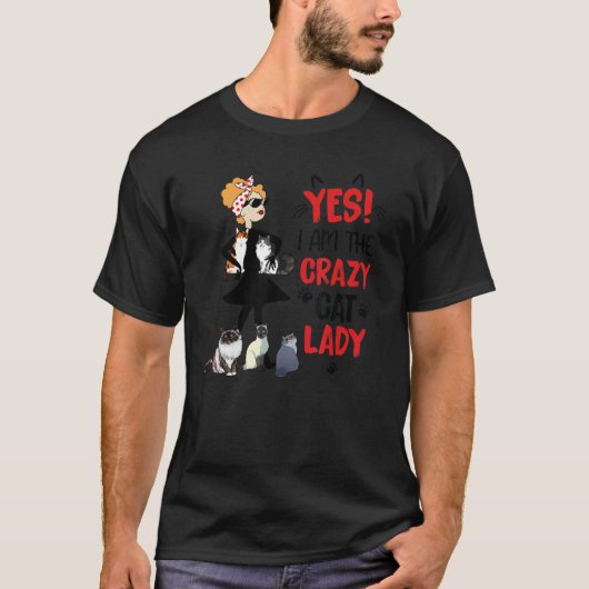 Dolle Kat Dames Vrouwtjes Grappige Siamese Kat Lie T-shirt (Voorkant)