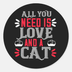 Dolle Kat Dames Zwarte Kitty Schattige Kitten Kat Ronde Sticker