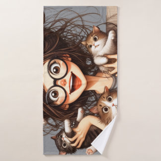 Dolle Kat Vrouw Badhanddoek