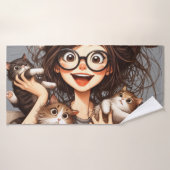 Dolle Kat Vrouw Badhanddoek (Badhanddoek)