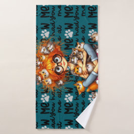 Dolle Kat Vrouw  Badhanddoek