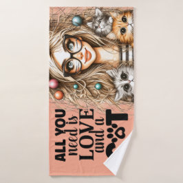 Dolle Kat Vrouw  Badhanddoek