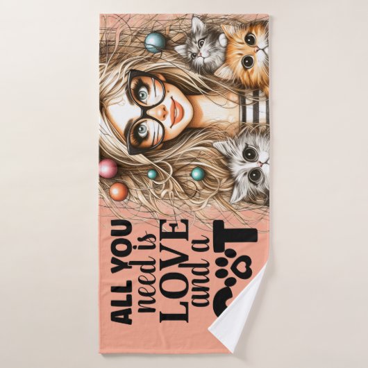 Dolle Kat Vrouw  Badhanddoek (Badhanddoek)
