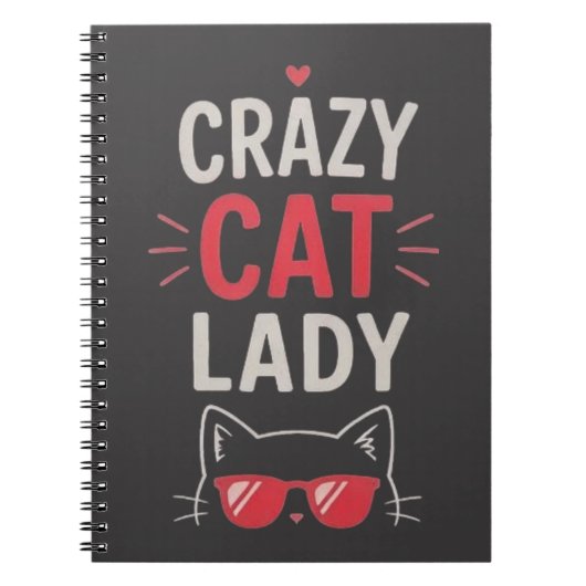 Dolle Kat Vrouw Grappig Schattig Kat Liefhebber De Notitieboek (Voorkant)