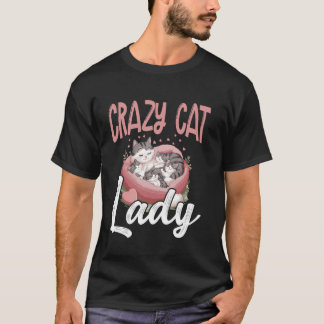 Dolle Kat Vrouw Grappige Meisjes Vrouwen Kitty Kit T-shirt