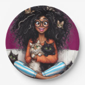 Dolle Kat Vrouw Papieren Bordje (Voorkant)