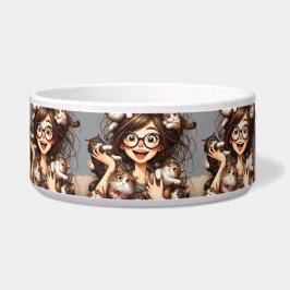 Dolle Kat Vrouw  Voerbakje