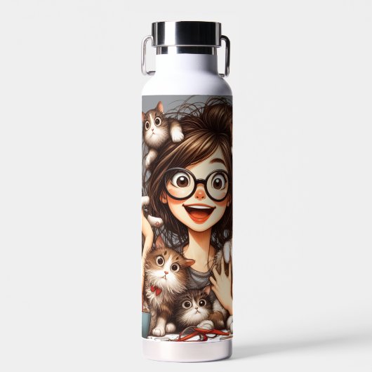 Dolle Kat Vrouw  Waterfles (Voorkant)