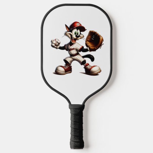 Dolle Kattehonkbalpitcher Wint Op Pickleball Paddle (Voorkant)