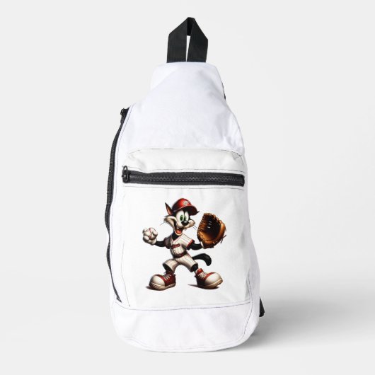 Dolle Kattehonkbalpitcher Wint Op Sling Bag (Voorkant)