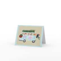 Dolle Katten in hun Kerstmis Hippie Busje