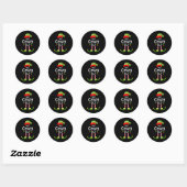 Dolle Kerst Elf Bijpassende Pyjama Kerstfeest Ronde Sticker (Vel)