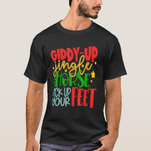 Dolle Kerstpaard Til Je Voeten Op Kerstmis T-shirt