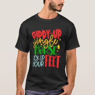 Dolle Kerstpaard Til Op Je Voeten Kerstmis T-shirt