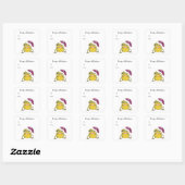 Dolle kikker in een kerstmuts vierkante sticker (Vel)