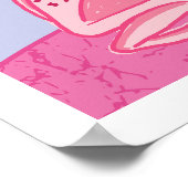 Dolle Kikkers Kunstprint - Roze & blauwe periwinke Poster (Hoek)