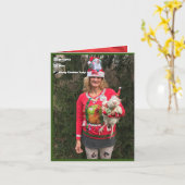 Dolle Kippen Dame Kerstkaart Prettig KIPpenmis! Kaart (Gele Bloem)