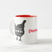 Dolle Kippen Dame Tweekleurige Koffiemok (Voorkant links)