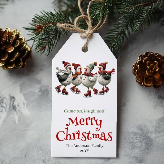 Dolle Kippen Kerstlabel Aanpasbaar Cadeaulabel