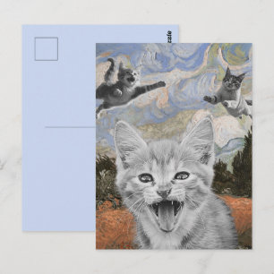 Dolle Kitties Die Plezier Hebben Surrealistische I Briefkaart