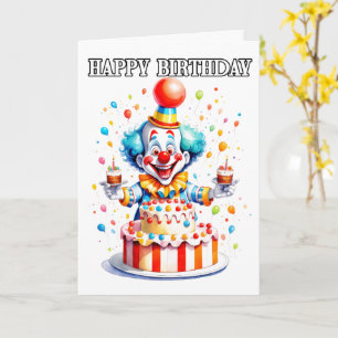 Dolle Kleine Verjaardagsfeest Clown Kaart