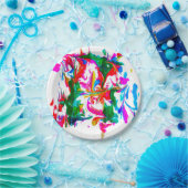 Dolle kleuren papieren bordje (Feest)