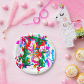 Dolle kleuren papieren bordje (Feest)
