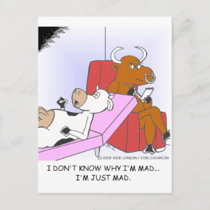 Dolle Koe in therapie Grappige cadeaus & verzamelo Briefkaart