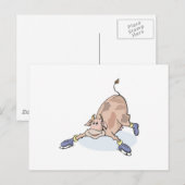 dolle koe op schaatsen briefkaart (Voorkant / Achterkant)