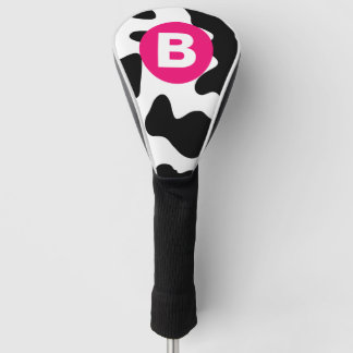 Dolle Koeienvlek Patronen Roze Monogram Golfheadcover