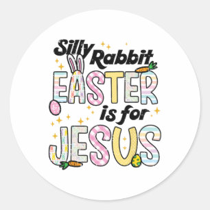 Dolle Konijn Pasen Is Voor Jezus Grappig Konijn Vr Ronde Sticker