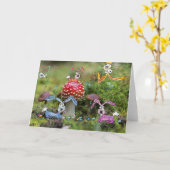 "Dolle konijnen!" Wenskaart Kaart (Gele Bloem)