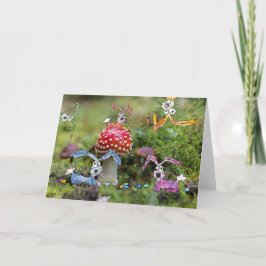 "Dolle konijnen!" Wenskaart Kaart