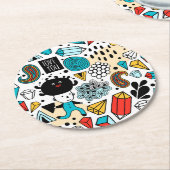 Dolle kop ronde kartonnen onderzetter (Gebogen)