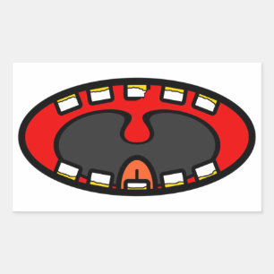 Dolle Lachende Mond Cartoon Rechthoekige Sticker